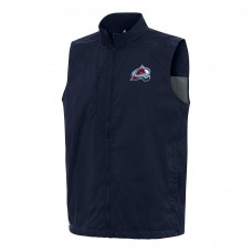 Colorado Avalanche Antigua Navy Brisk Full-Zip Vest