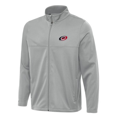 Carolina Hurricanes Antigua Gray Links 2 Full-Zip Golf Jacket