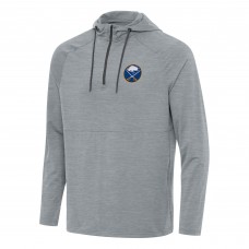 Buffalo Sabres Antigua Heather Gray Spikes Quarter-Zip Hoodie