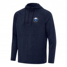 Buffalo Sabres Antigua Heather Navy Spikes Quarter-Zip Hoodie
