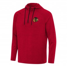 Толстовка на короткой молнии Chicago Blackhawks Antigua Spikes - Heather Red