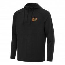 Толстовка на короткой молнии Chicago Blackhawks Antigua Spikes - Heather Black