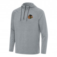 Толстовка на короткой молнии Chicago Blackhawks Antigua Spikes - Heather Gray