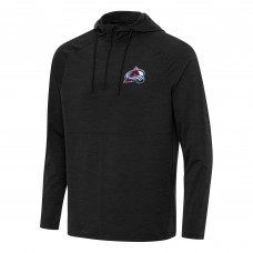 Толстовка на короткой молнии Colorado Avalanche Antigua Heather Black Spikes