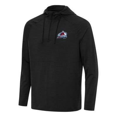 Толстовка на короткой молнии Colorado Avalanche Antigua Heather Black Spikes