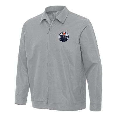Кофта на молнии Edmonton Oilers Antigua Gray Pivot