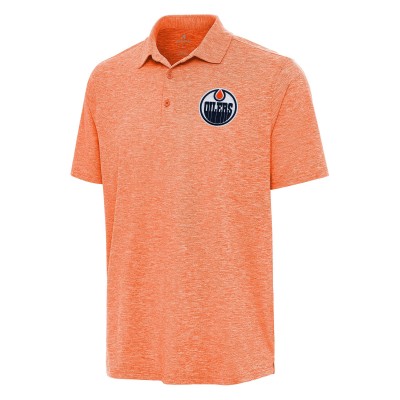 Поло Edmonton Oilers Antigua Heather Orange Par 3