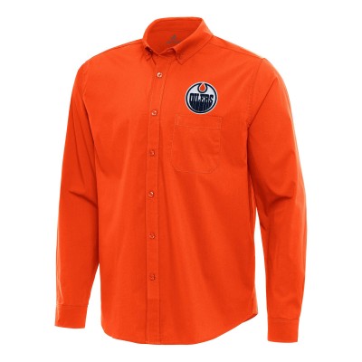Рубашка Edmonton Oilers Antigua Orange Flight Woven Tri-Blend