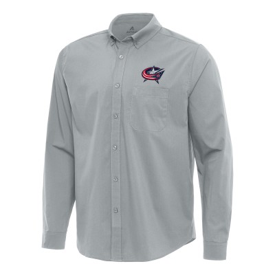 Рубашка Columbus Blue Jackets Antigua Flight Woven Tri-Blend - Gray