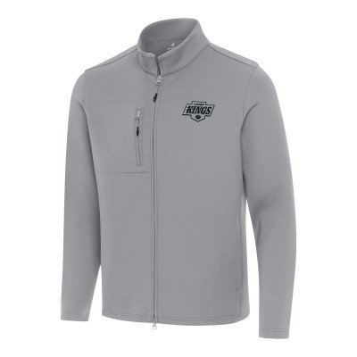 Los Angeles Kings Antigua Gray Objection Double-Peached Full-Zip Jacket