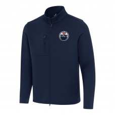 Кофта на молнии Edmonton Oilers Antigua Navy Objection Double-Peached