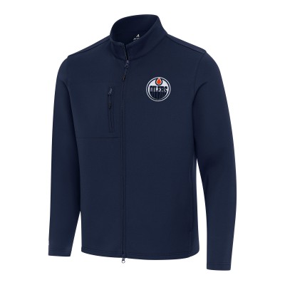 Кофта на молнии Edmonton Oilers Antigua Navy Objection Double-Peached