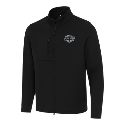 Los Angeles Kings Antigua Black Objection Double-Peached Full-Zip Jacket