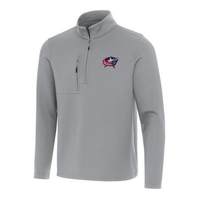 Columbus Blue Jackets Antigua Insider Quarter-Zip Top - Gray