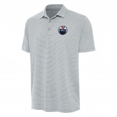 Edmonton Oilers Antigua Heather Gray Scheme Polo