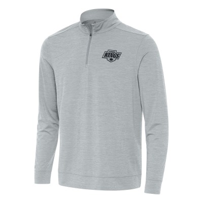 Los Angeles Kings Antigua Heather Gray Bright Quarter-Zip Top