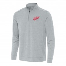 Кофта на короткой молнии Detroit Red Wings Antigua Bright - Heather Gray