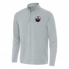 Кофта на короткой молнии Edmonton Oilers Antigua Heather Gray Bright