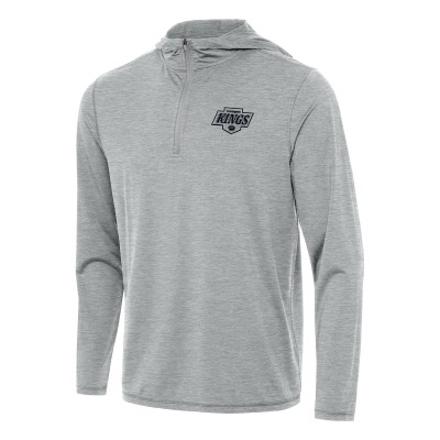 Los Angeles Kings Antigua Heather Gray Tidy Quarter-Zip Hoodie