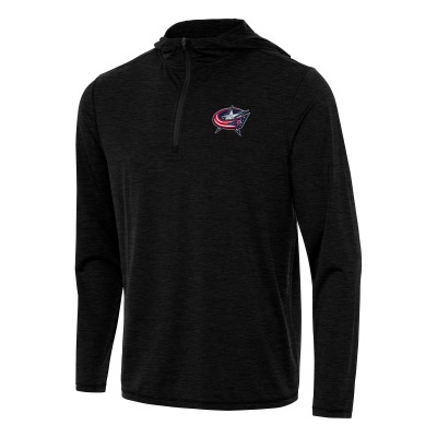 Толстовка на короткой молнии Columbus Blue Jackets Antigua Tidy - Heather Black