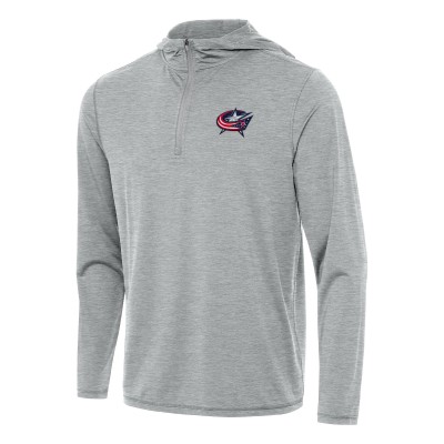 Толстовка на короткой молнии Columbus Blue Jackets Antigua Tidy - Heather Gray