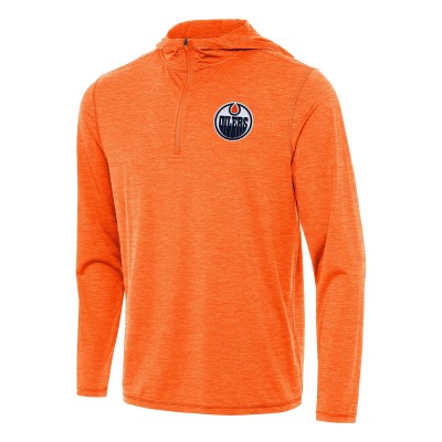 Кофта на короткой молнии Edmonton Oilers Antigua Heather Orange Tidy