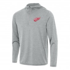 Толстовка на короткой молнии Detroit Red Wings Antigua Tidy - Heather Gray
