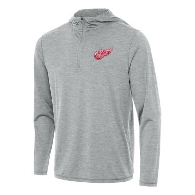 Толстовка на короткой молнии Detroit Red Wings Antigua Tidy - Heather Gray