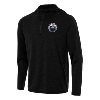Кофта на короткой молнии Edmonton Oilers Antigua Heather Black Tidy