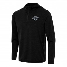 Los Angeles Kings Antigua Heather Black Tidy Quarter-Zip Hoodie
