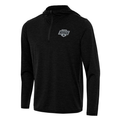 Los Angeles Kings Antigua Heather Black Tidy Quarter-Zip Hoodie