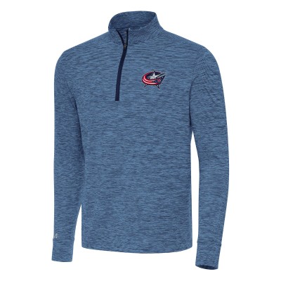 Columbus Blue Jackets Antigua Cause Quarter-Zip Top - Heather Navy