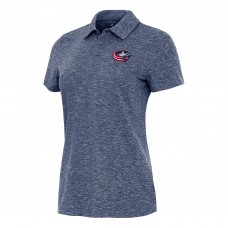 Columbus Blue Jackets Antigua Womens Matter Polo - Heather Navy