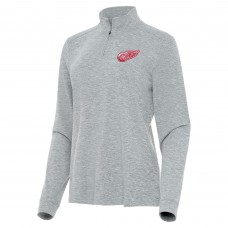 Кофта на короткой молнии Detroit Red Wings Antigua Womens Mentor Mock - Heather Gray
