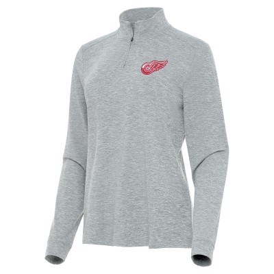 Кофта на короткой молнии Detroit Red Wings Antigua Womens Mentor Mock - Heather Gray