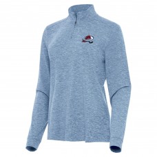 WoColorado Avalanche Antigua Heather Aqua Mentor Quarter-Zip Mock Long Sleeve Top