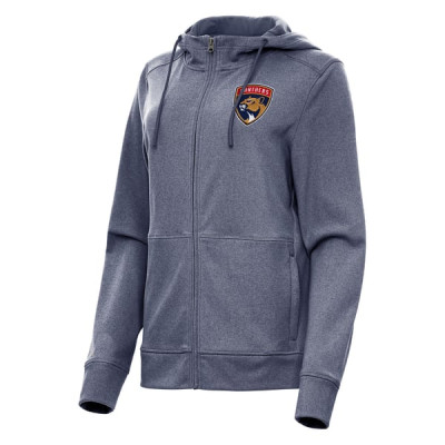 Женская толстовка Florida Panthers Antigua Heather Navy Seeker Full-Zip