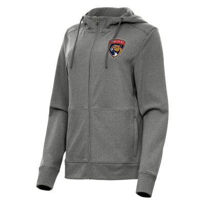 Женская толстовка Florida Panthers Antigua Heather Black Seeker Full-Zip