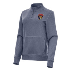 Женская свитшот Florida Panthers Antigua Heather Navy Crush Quarter-Zip Fleece