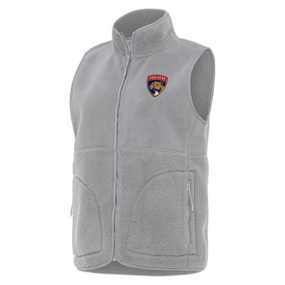 Женская жилетка Florida Panthers Antigua Gray Nostalgic Full-Zip