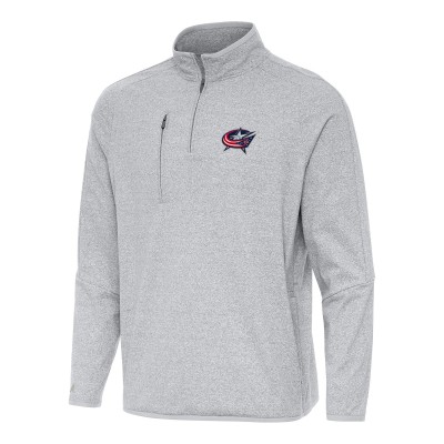 Кофта на короткой молнии Columbus Blue Jackets Antigua Certain Tri-Blend - Heather Gray