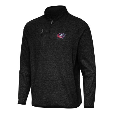 Кофта на короткой молнии Columbus Blue Jackets Antigua Certain Tri-Blend - Heather Black