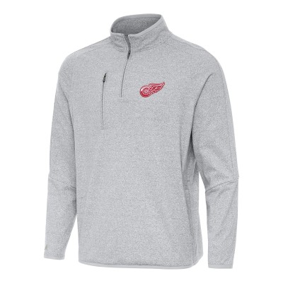 Кофта на короткой молнии Detroit Red Wings Antigua Certain Tri-Blend - Heather Gray