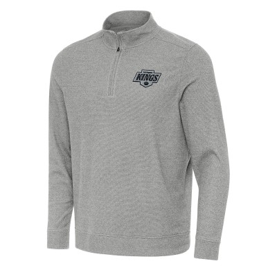 Los Angeles Kings Antigua Heather Gray Subtle Quarter-Zip Sweatshirt