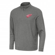 Кофта на короткой молнии Detroit Red Wings Antigua Subtle - Heather Black