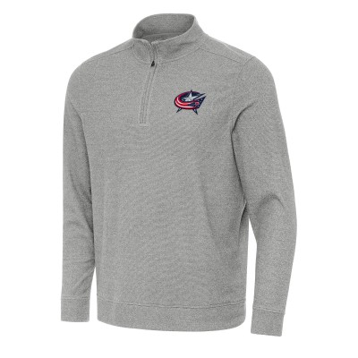Кофта на короткой молнии Columbus Blue Jackets Antigua Subtle - Heather Gray