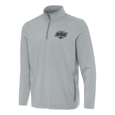 Los Angeles Kings Antigua Gray Perilous Quarter-Zip Sweatshirt