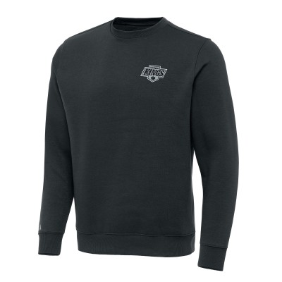Los Angeles Kings Antigua Charcoal Victory Crewneck Pullover Sweatshirt