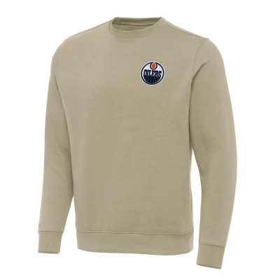 Кофта Edmonton Oilers Antigua Khaki Victory Crewneck