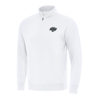 Los Angeles Kings Antigua White Victory Quarter-Zip Mock Sweatshirt